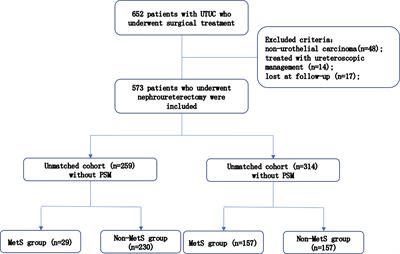 Could Metabolic Syndrome Be a Predictor of Survival Outcomes in Upper Tract Urothelial Carcinoma? A Propensity Score Matching Study in a Large Chinese Center